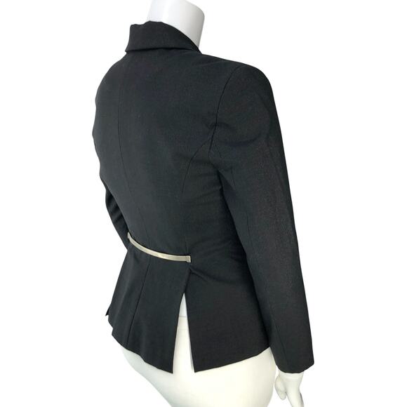 State Of Claude Montana Blazer Womens 12 Black Double Breasted Wool Blend Jacket - Picture 9 of 16